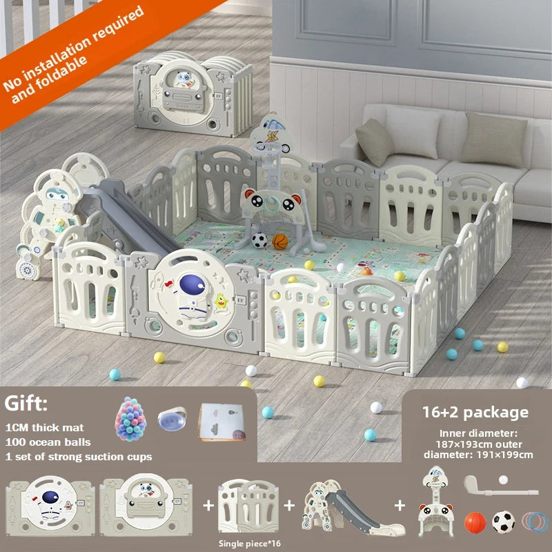 Baby Laufgitter Baby Spielplatz faltbare Baby Zaun Bett Kindersicherheit Barriere Zaun Spiel Laufstall Kinder Laufstall mit Spielmatte