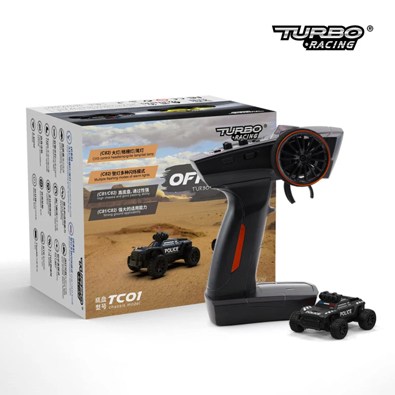 Mini RC Monstertruck vollproportional RC Polizei Auto Turbo Racing 1:76