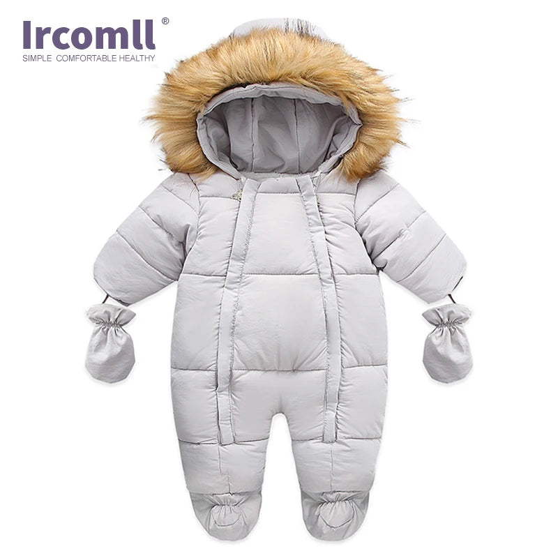 Ircomll Hohe Qualität Baby Kleidung Overalls für Kinder Winter Mit Kapuze mit Fell Warme Säuglingsspielanzug Overall Kinder Kleidung Toddle
