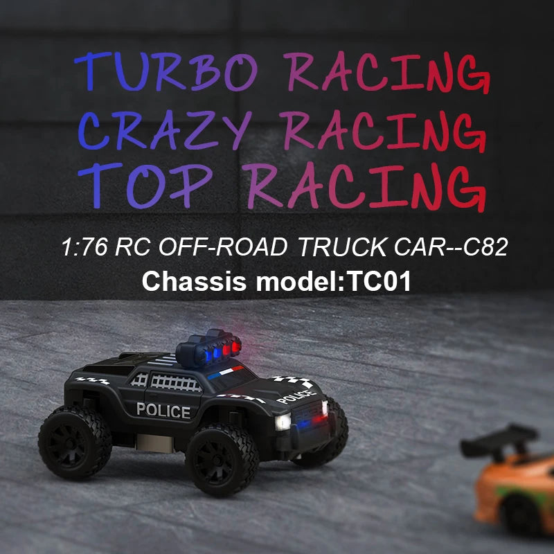 Mini RC Monstertruck vollproportional RC Polizei Auto Turbo Racing 1:76