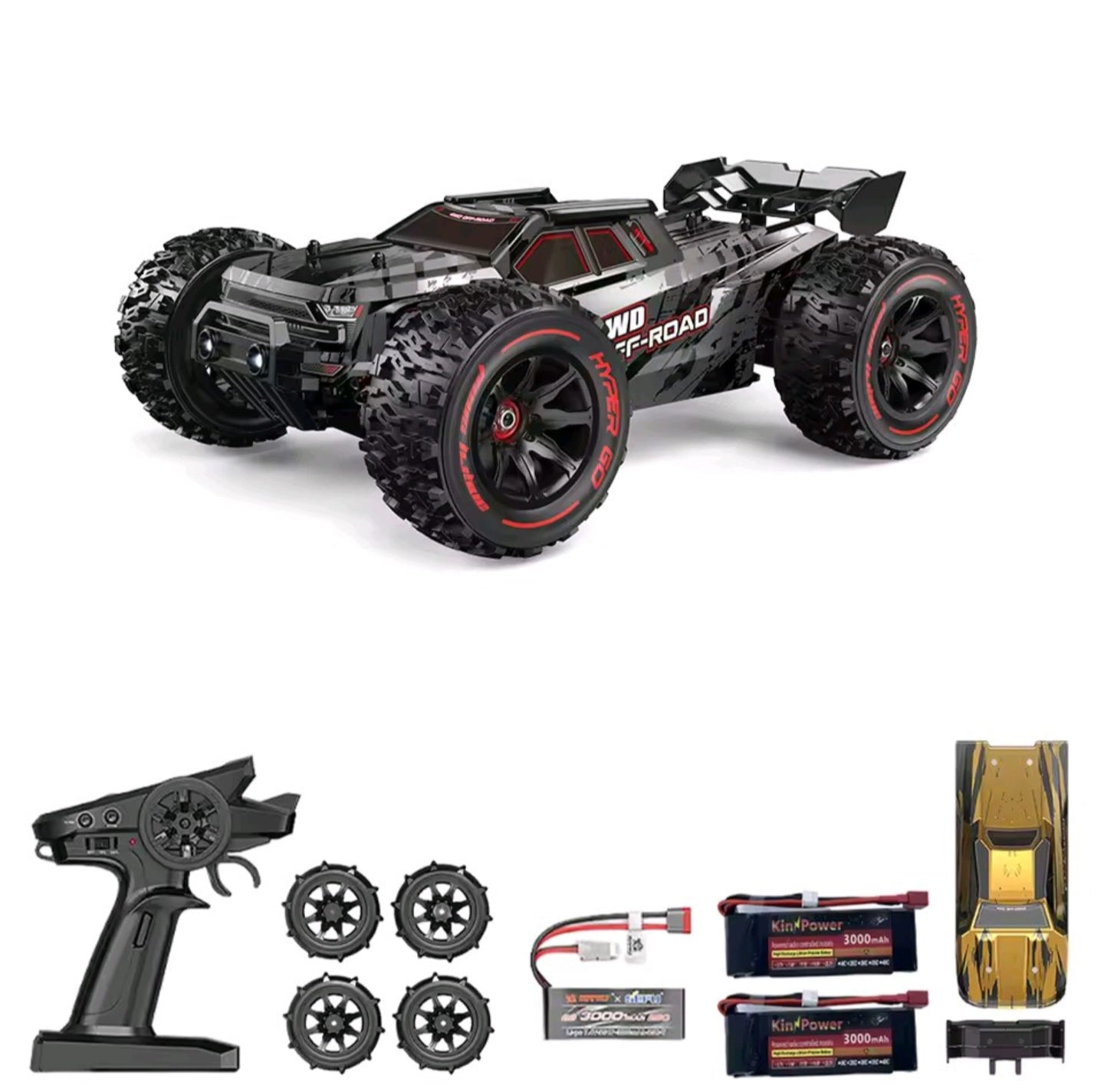 MJX Hyper GO Schwarz, Gold Brushless 1:14 RC Modellauto Elektro Truggy