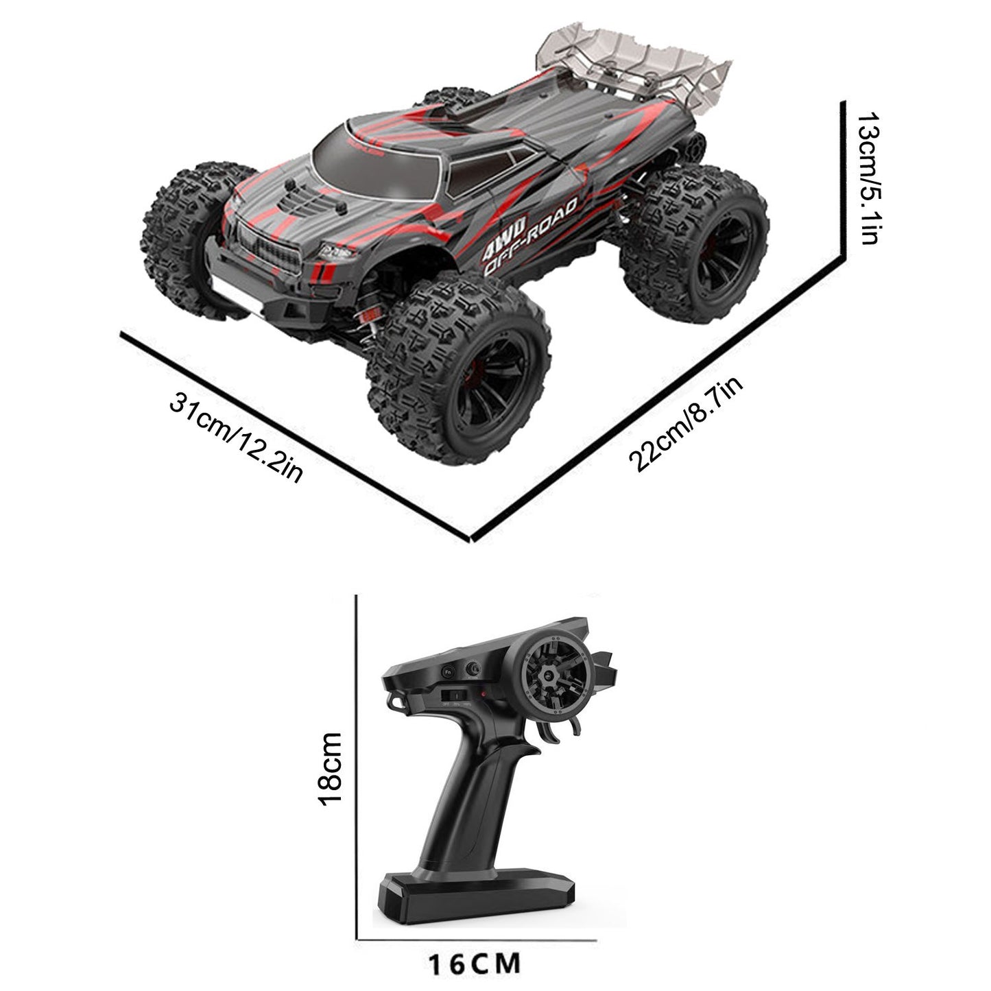 Hyper GO Truggy Brushless 1:16 RTR schwarz/rot AMEWI