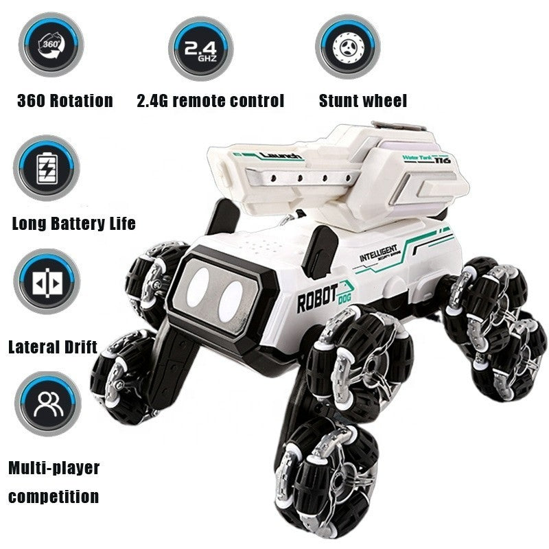 Gesten- und Controller-gesteuertes 8-Rad RC Auto Roboter mit eingebauter Wasserpistole (+7 Meter Reichweite)