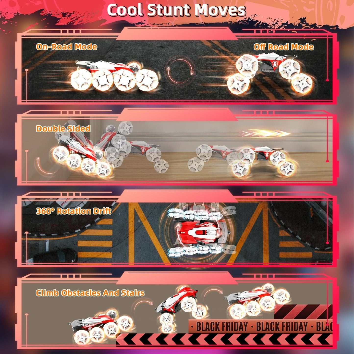 RC Auto 8-Rad-Antrieb Dual-Controller Gestensteuerung Spielzeug Geschenk mit Dampffunktion