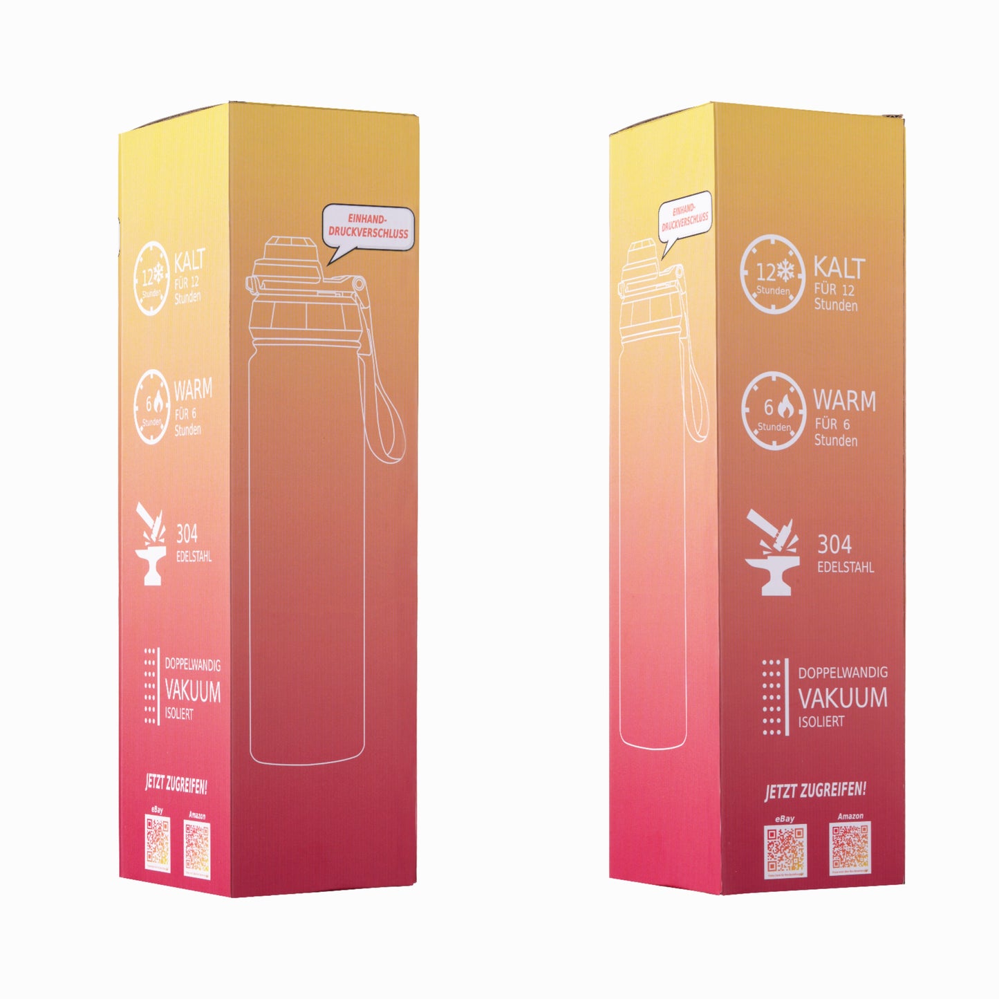 Isolierflasche Einhand-Druckverschluss Edelstahl PASST!