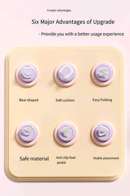 3-in-1 Kids Toilet Training Seat, Multifunctional Step Stool for Children, Foldable Step Stool with Non-Slip Footrest - Adjustable Height, Durable Plastic, Space-Saving Design, Neutral Color, Safe Grip Handle, Ideal for Home