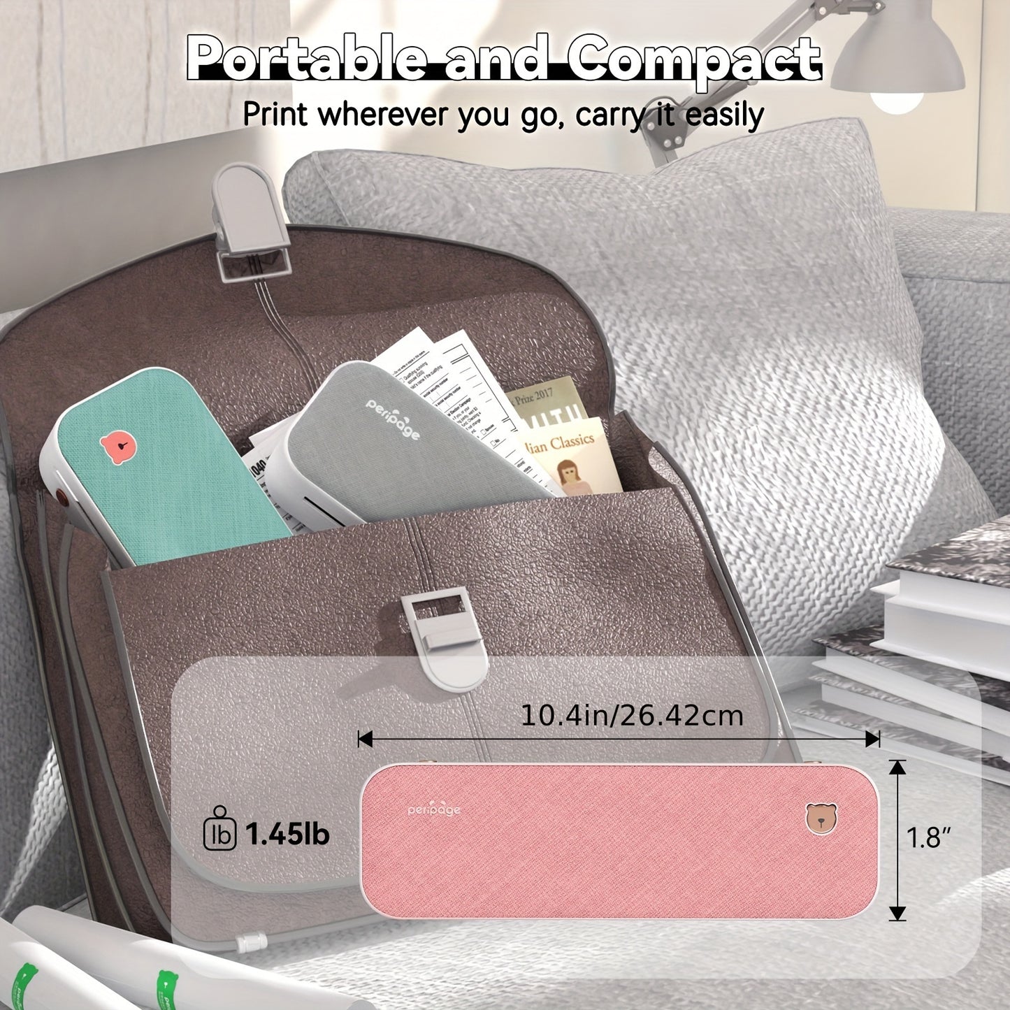 PeriPage mobiler Thermodrucker – Kabellos, Tintlos, geeignet für Dokumente Versandetiketten uvm.!