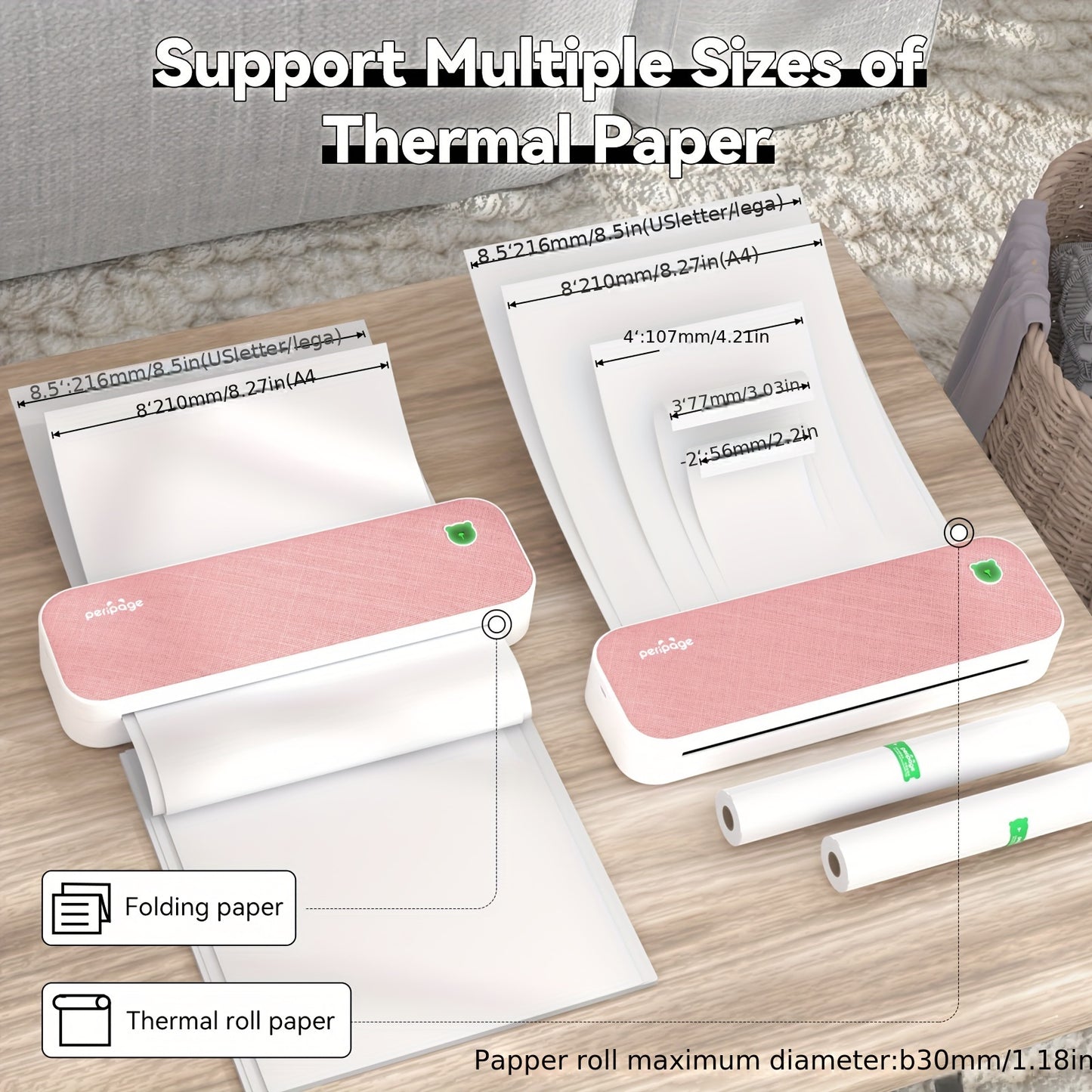 PeriPage mobiler Thermodrucker – Kabellos, Tintlos, geeignet für Dokumente Versandetiketten uvm.!