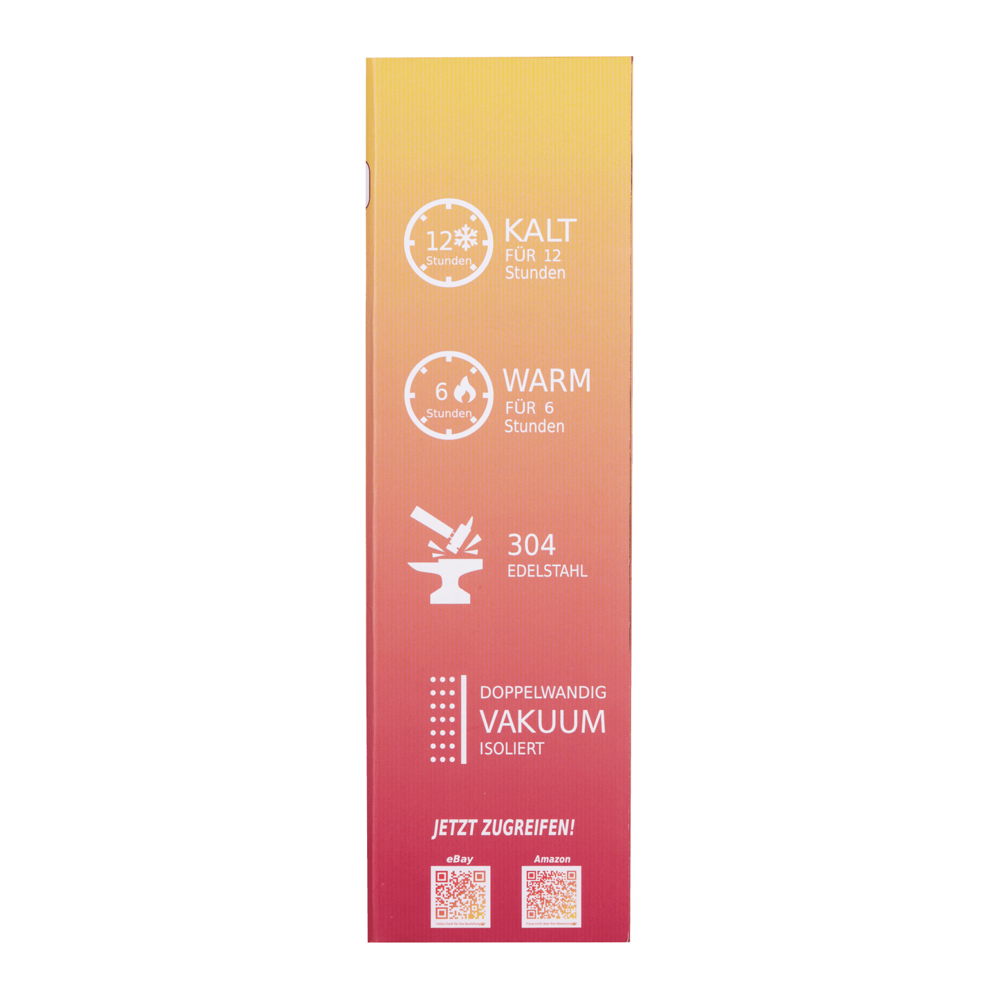 Isolierflasche Einhand-Druckverschluss Edelstahl PASST!