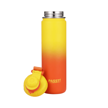 Isolierflasche Einhand-Druckverschluss Edelstahl PASST!