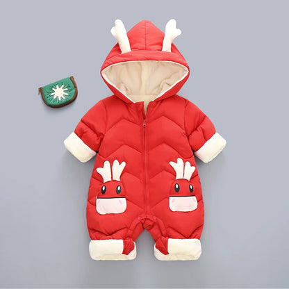 Neue geboren Warme Baby mantel Winter Mit Kapuze Strampler Dicke Overall Overalls Schneeanzug Kinder Jungen Kleidung kinder kleidung DropShipping