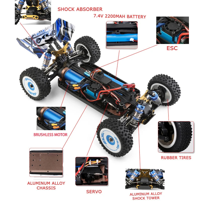 Wltoys Neu 124017 -V8 1/12 2,4G Racing RC Autos 4WD Bürstenlosen Motor 75 Km/h Hohe Geschwindigkeit Fernbedienung Off-road Drift Spielzeug Für Aduit
