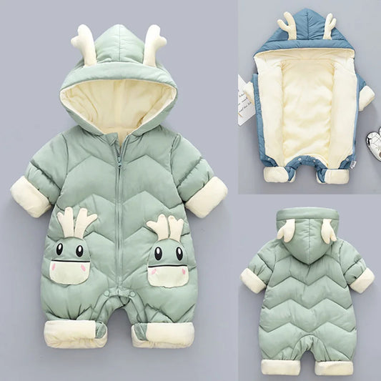 Neue geboren Warme Baby mantel Winter Mit Kapuze Strampler Dicke Overall Overalls Schneeanzug Kinder Jungen Kleidung kinder kleidung DropShipping