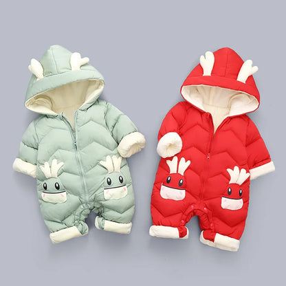 Neue geboren Warme Baby mantel Winter Mit Kapuze Strampler Dicke Overall Overalls Schneeanzug Kinder Jungen Kleidung kinder kleidung DropShipping