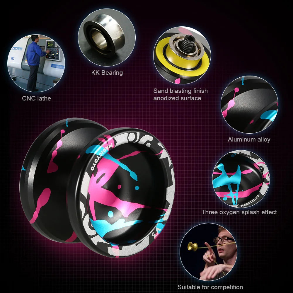 Hohe Geschwindigkeit Magic Yoyo V3/Y03 Nicht Mehr Reagiert Aluminium Legierung Yoyo CNC drehmaschine mit Spinning String Yoyo Spielzeug Geschenk für kinder