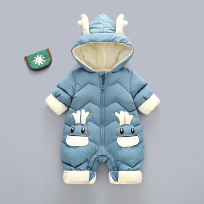 Neue geboren Warme Baby mantel Winter Mit Kapuze Strampler Dicke Overall Overalls Schneeanzug Kinder Jungen Kleidung kinder kleidung DropShipping