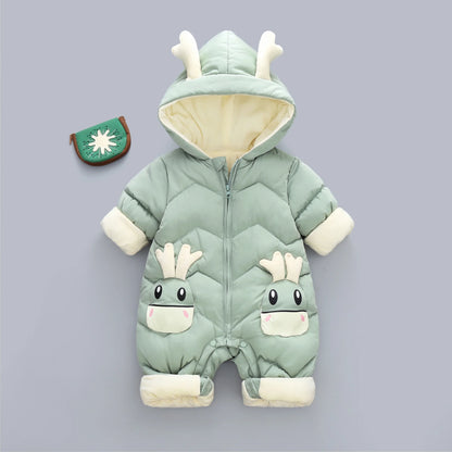 Neue geboren Warme Baby mantel Winter Mit Kapuze Strampler Dicke Overall Overalls Schneeanzug Kinder Jungen Kleidung kinder kleidung DropShipping