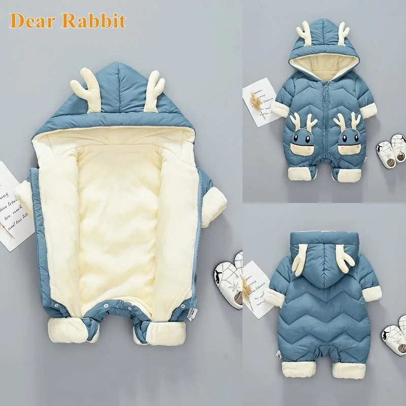 Neue geboren Warme Baby mantel Winter Mit Kapuze Strampler Dicke Overall Overalls Schneeanzug Kinder Jungen Kleidung kinder kleidung DropShipping