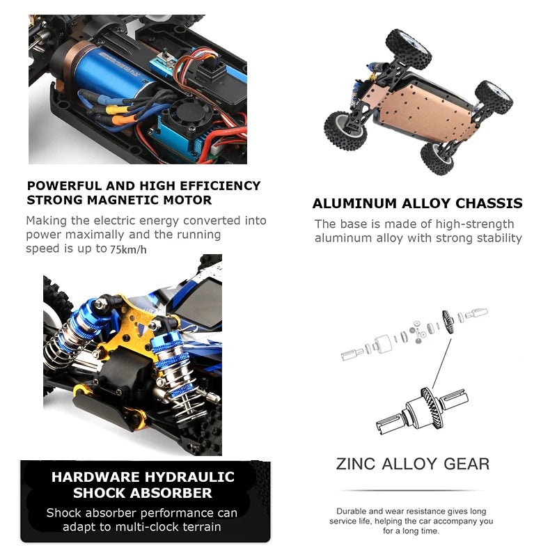 Wltoys Neu 124017 -V8 1/12 2,4G Racing RC Autos 4WD Bürstenlosen Motor 75 Km/h Hohe Geschwindigkeit Fernbedienung Off-road Drift Spielzeug Für Aduit