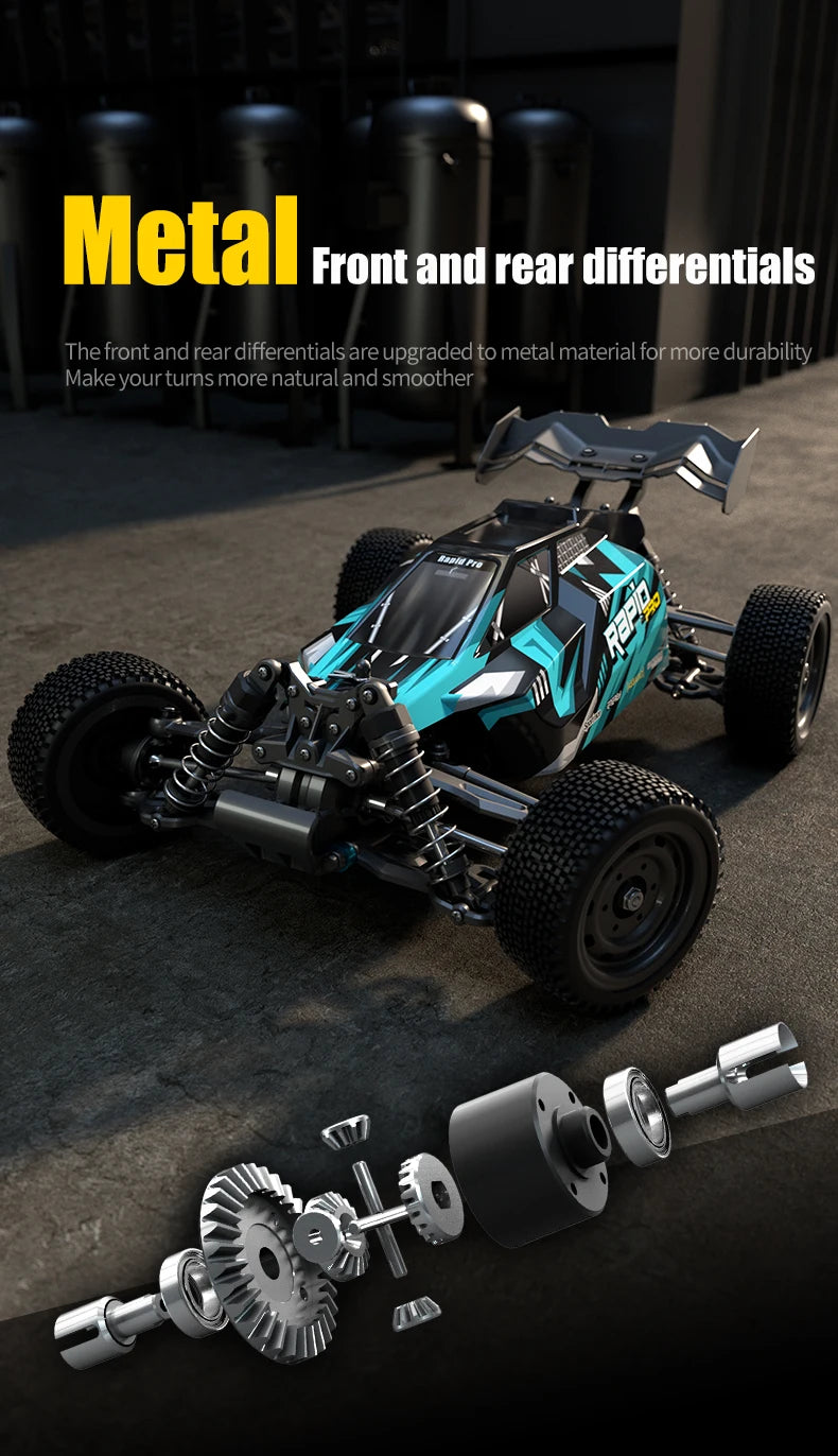 Teeggi 16101/16102 PRO 1:16 Hochgeschwindigkeits-RC-Auto mit LED-Licht Drift 70 km/h 4WD RC Off-Road-Auto Monster Truck Spielzeug für Kinder Geschenke