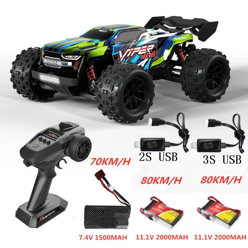 Professioneller 1:16 80 km/h bürstenloser RC-Rennwagen mit 3S-Batterie 2,4 G 1:16 4WD RC-Auto Off-Road ClimbingTruck Hochgeschwindigkeitsmodell