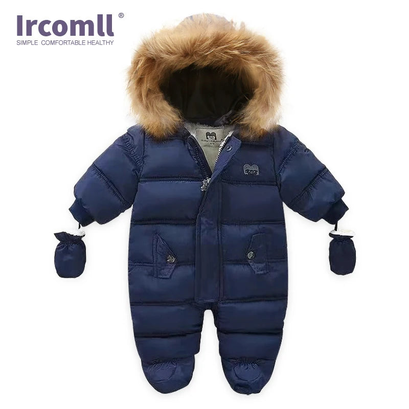 Ircomll Hohe Qualität Baby Kleidung Overalls für Kinder Winter Mit Kapuze mit Fell Warme Säuglingsspielanzug Overall Kinder Kleidung Toddle