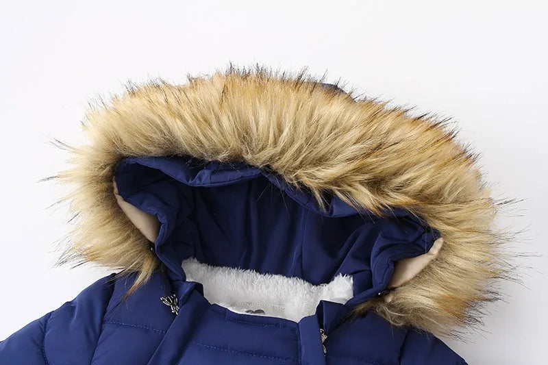 2024 neue Winter Baby Strampler Dicke Warme Infant Mit Kapuze Innen Fleece Overall Neugeborenen Jungen Mädchen Overalls Kleinkind Kleidung Set