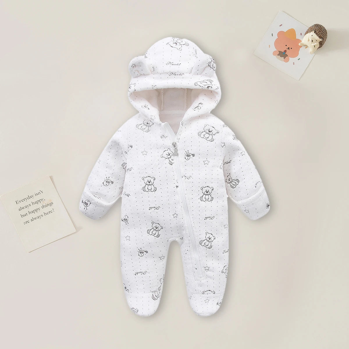 AYNIGIELL 0-12M Cartoon Neugeborenen Body Warme RompersSoft Neugeborenen Baby Kleidung Flanell Herbst Winter Baby Jungen Mädchen Overall