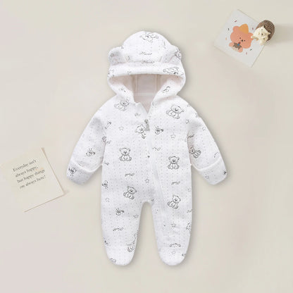 AYNIGIELL 0-12M Cartoon Neugeborenen Body Warme RompersSoft Neugeborenen Baby Kleidung Flanell Herbst Winter Baby Jungen Mädchen Overall
