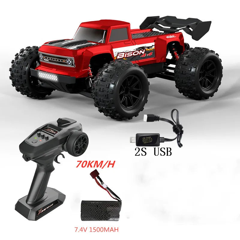 Professioneller 1:16 80 km/h bürstenloser RC-Rennwagen mit 3S-Batterie 2,4 G 1:16 4WD RC-Auto Off-Road ClimbingTruck Hochgeschwindigkeitsmodell