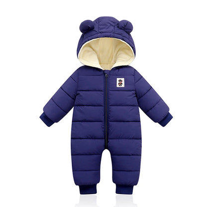 Winter Baby Neugeborenen Plus Samt Overalls Kleidung Säuglings Jungen Mädchen Warme Starke Overall Mit Kapuze Outfits Unten Baumwolle kinder Strampler