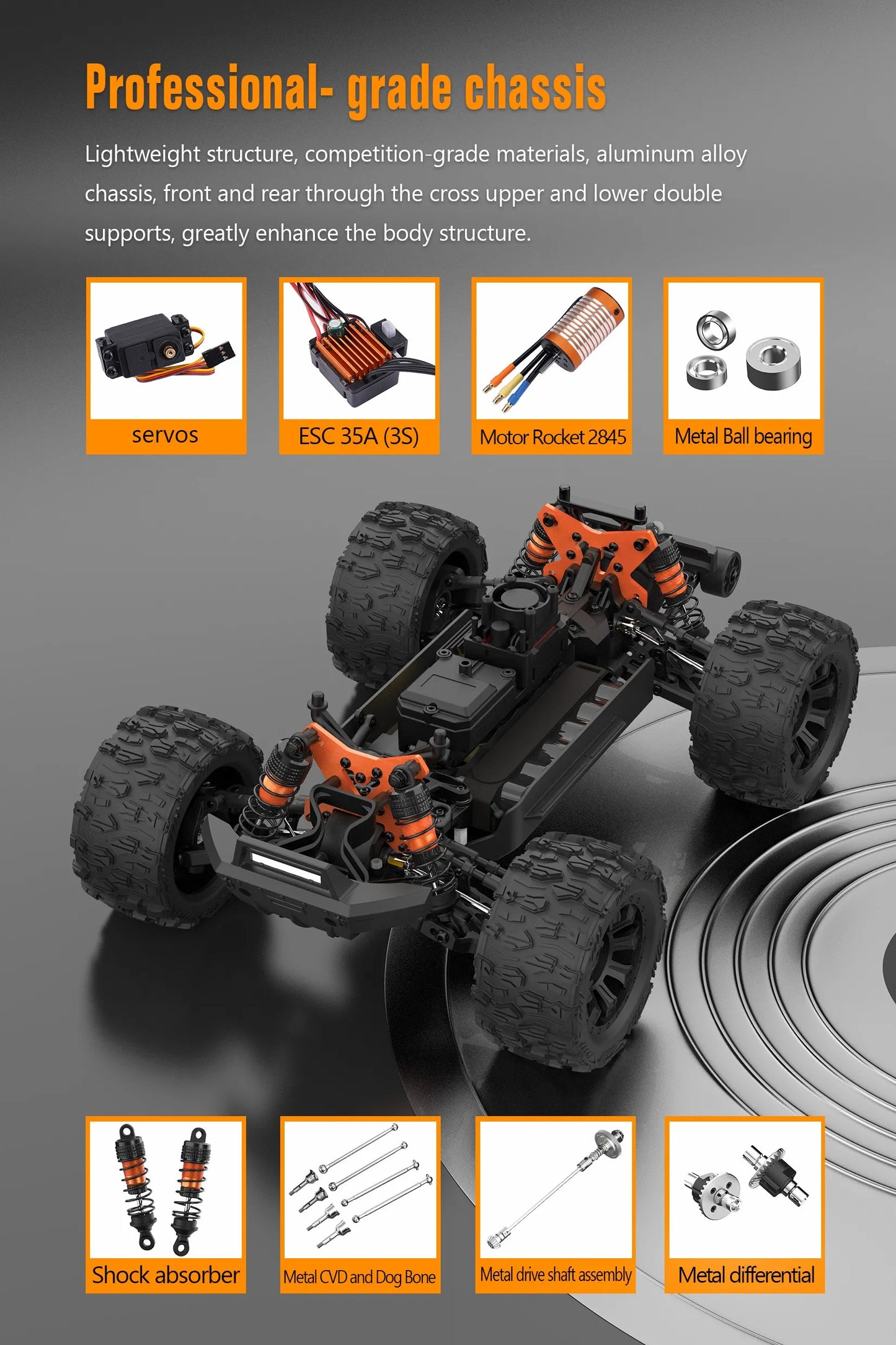 JIUSI PT14R MT14R 1/14 RC Rennwagen 3S Batterie 4WD 80 km/h Bürstenloser Motor 2,4G Fernbedienung 35C Hochgeschwindigkeits-Offroad-RC-Truck