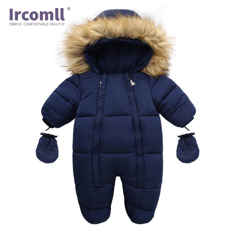 Ircomll Hohe Qualität Baby Kleidung Overalls für Kinder Winter Mit Kapuze mit Fell Warme Säuglingsspielanzug Overall Kinder Kleidung Toddle