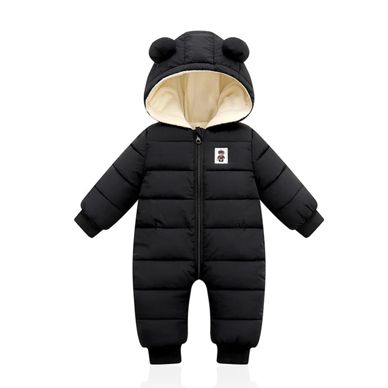Winter Baby Neugeborenen Plus Samt Overalls Kleidung Säuglings Jungen Mädchen Warme Starke Overall Mit Kapuze Outfits Unten Baumwolle kinder Strampler