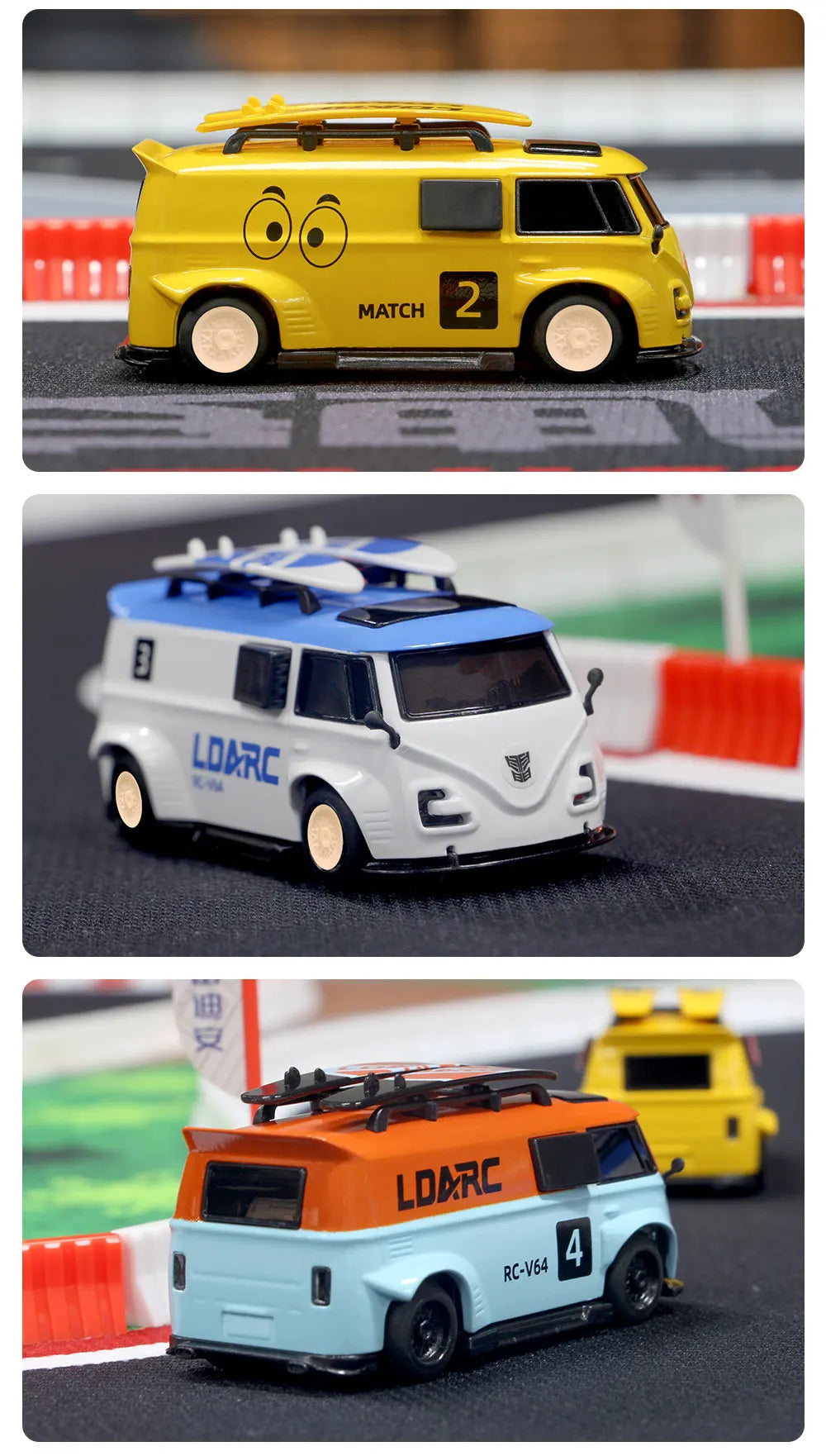 LDARC 1:64 V64 RTR Mini Elektro-RC-Automodell 2,4 GHz Lange Akkulaufzeit Desktop-RC-Auto Mini-Rennwagen Unterhaltungsspielzeug
