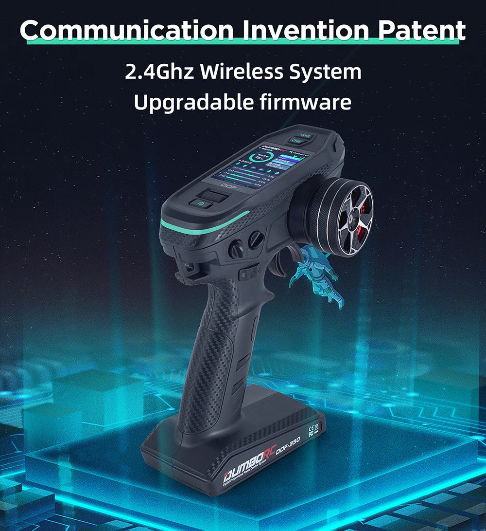 DUMBORC 2,4G 10CH Digital Radio Fernbedienung DDF-350 Sender mit Empfänger für RC Auto Boot Tank LCD FHSS System