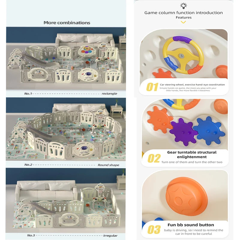 Baby Laufgitter Baby Spielplatz faltbare Baby Zaun Bett Kindersicherheit Barriere Zaun Spiel Laufstall Kinder Laufstall mit Spielmatte