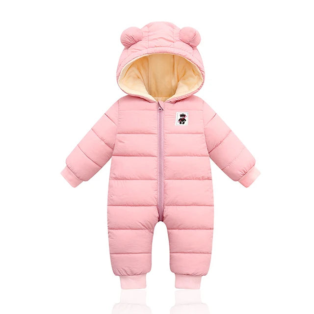 Winter Baby Neugeborenen Plus Samt Overalls Kleidung Säuglings Jungen Mädchen Warme Starke Overall Mit Kapuze Outfits Unten Baumwolle kinder Strampler