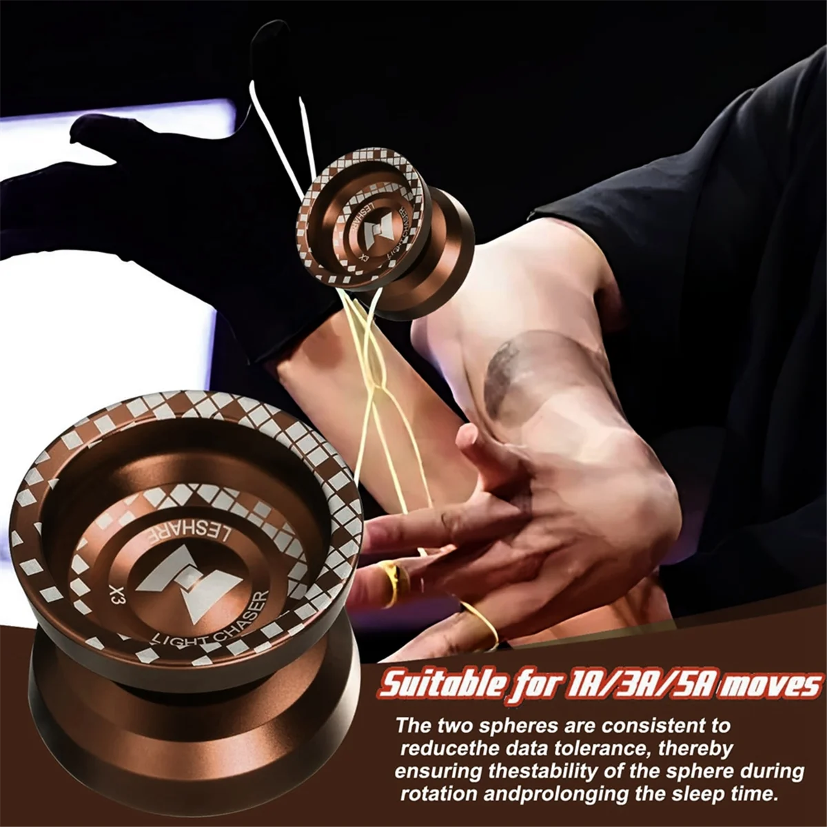 AM-Yoyo Nicht reagierendes Pro X3 für fortgeschrittene Spieler, reaktionsfähiges Yoyo für Anfänger, Kinder-Aluminium-Yoyo