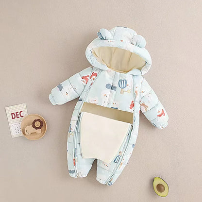 2023 Winter warmes Neugeborenes 3m 6m 9m 12m 18m 24m Kleinkind Kinder plus Samt Overall Muster dicke Jungen Mädchen Stram pler mit Schuhen