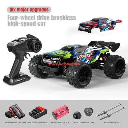 Professioneller 1:16 80 km/h bürstenloser RC-Rennwagen mit 3S-Batterie 2,4 G 1:16 4WD RC-Auto Off-Road ClimbingTruck Hochgeschwindigkeitsmodell