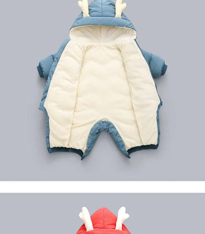 Neue geboren Warme Baby mantel Winter Mit Kapuze Strampler Dicke Overall Overalls Schneeanzug Kinder Jungen Kleidung kinder kleidung DropShipping