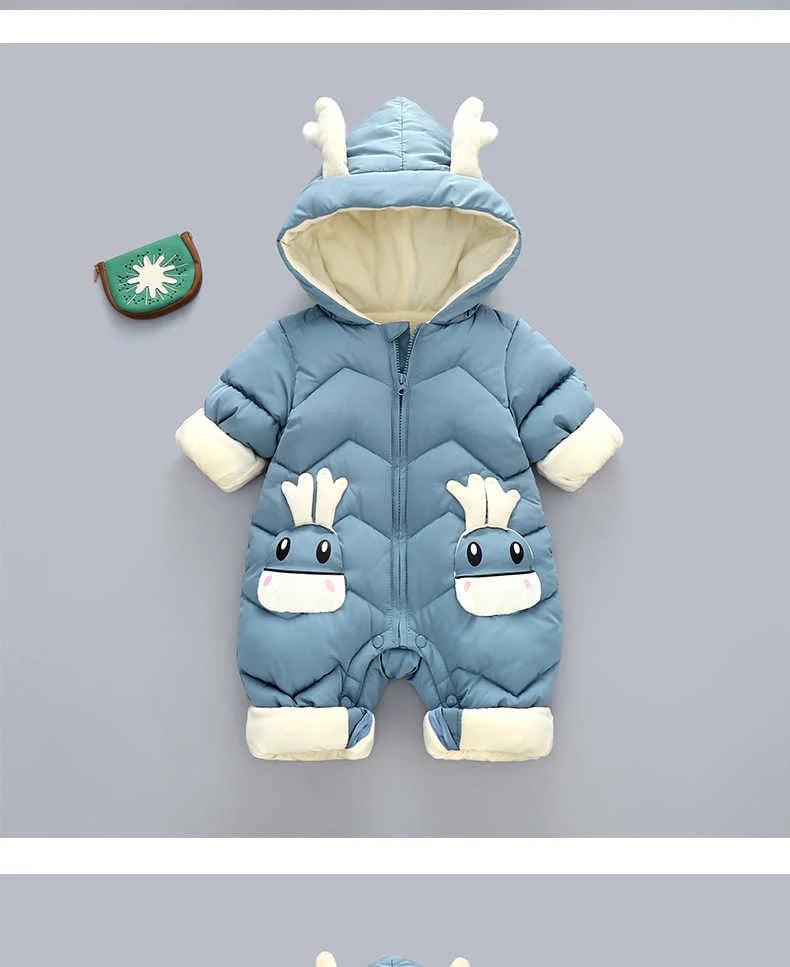 Neue geboren Warme Baby mantel Winter Mit Kapuze Strampler Dicke Overall Overalls Schneeanzug Kinder Jungen Kleidung kinder kleidung DropShipping