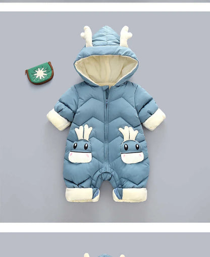 Neue geboren Warme Baby mantel Winter Mit Kapuze Strampler Dicke Overall Overalls Schneeanzug Kinder Jungen Kleidung kinder kleidung DropShipping