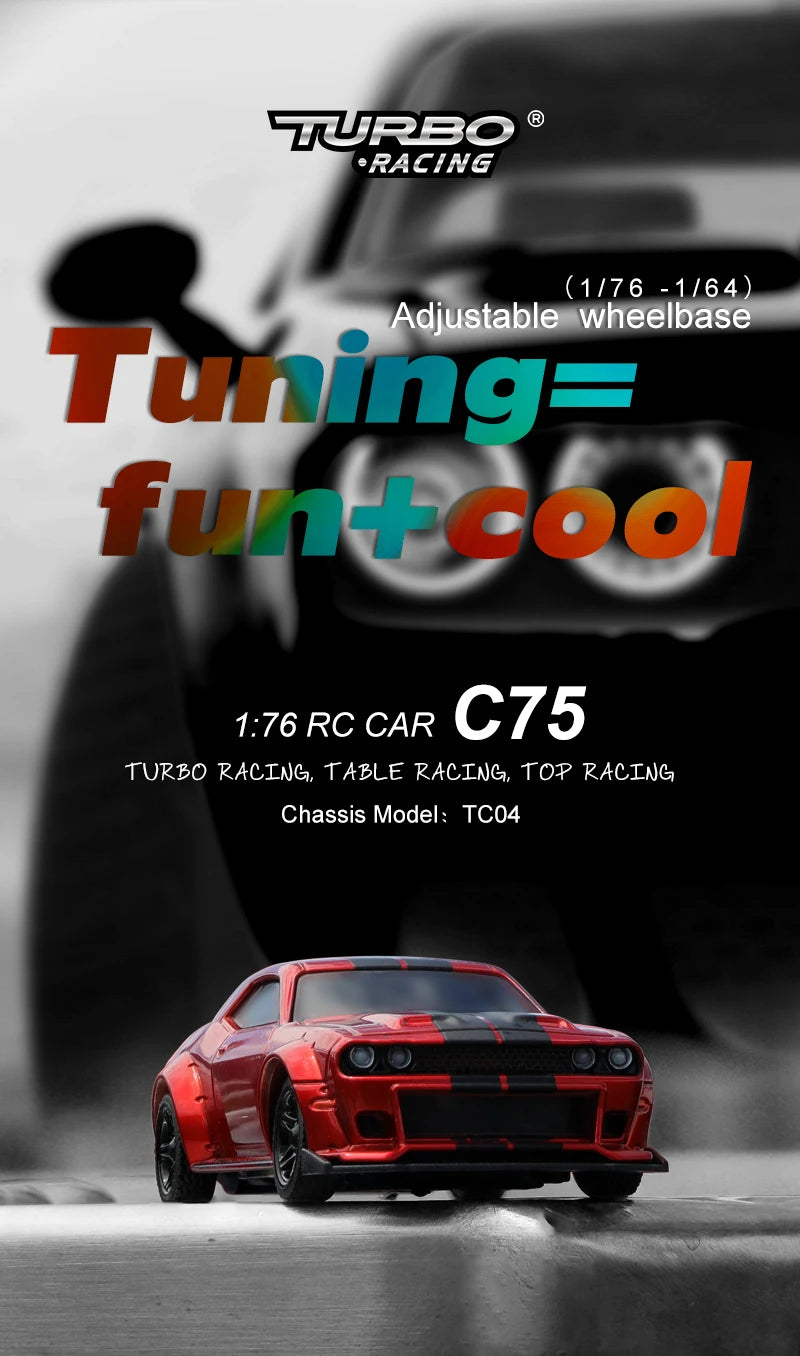 Turbo Racing 1:76 RC Auto C64 C63 Drift RC Auto mit Gyro C71 C72 C73 C74 C75 Flach lauf Fernbedienung Spielzeug für Kinder und Erwachsene