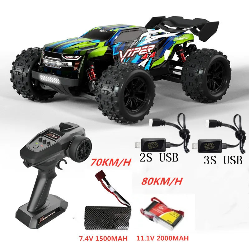 Professioneller 1:16 80 km/h bürstenloser RC-Rennwagen mit 3S-Batterie 2,4 G 1:16 4WD RC-Auto Off-Road ClimbingTruck Hochgeschwindigkeitsmodell
