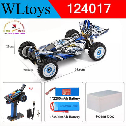 Wltoys Neu 124017 -V8 1/12 2,4G Racing RC Autos 4WD Bürstenlosen Motor 75 Km/h Hohe Geschwindigkeit Fernbedienung Off-road Drift Spielzeug Für Aduit