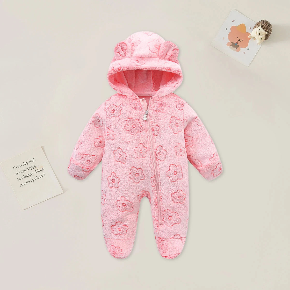 AYNIGIELL 0-12M Cartoon Neugeborenen Body Warme RompersSoft Neugeborenen Baby Kleidung Flanell Herbst Winter Baby Jungen Mädchen Overall