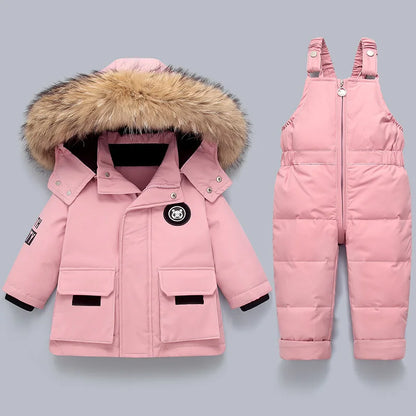 Kinder Kleidung Set Baby Winter Warme Daunen Jacken parka Jungen Dicken Overall Infant mantel kleinkind Mädchen Kleidung Kinder Schneeanzug