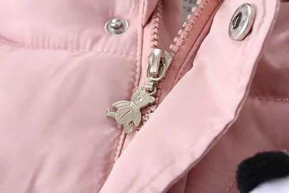 Winter Baby Strampler Einfarbig Cartoon Overall Integrierte Fleece Thermische Overalls Neugeborenen Babys Verdickt Outdoor Schnee Anzug